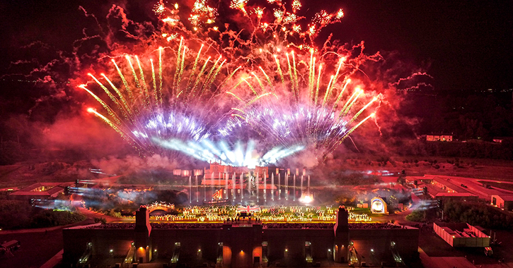 Kynren grand finale fireworks display in County Durham.